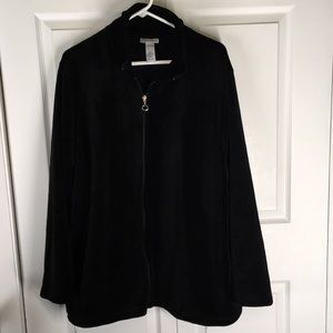 Zip up Fleece Jacket 2X in Black